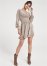 Venus Taupe LACE-UP BACK VELVET DRESS