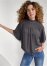 Venus Smocked Blouson Top in Dark Grey