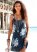 Venus Floral Strappy Back Dress - Navy & White