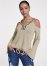 Venus Pearl Trim Bell Sleeve Top in Grey