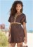 Venus Sequin V-Neck Dress in Mocha