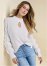 Venus Plus Size Keyhole Tiered Sleeve Sweater in White