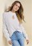 Venus Plus Size Keyhole Tiered Sleeve Sweater in White