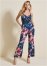 Venus Tropical Print Jumpsuit in Black Multi