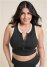 Venus Plus Size Color Block Active Crop Top in Black & White