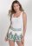 Venus Linen Paisley Shorts - White Multi