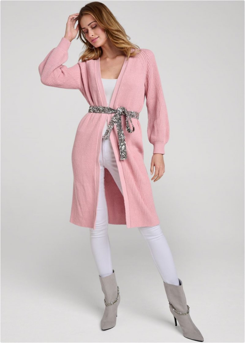 Venus VENUS | Sweater Duster in Pink