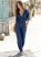 Venus Chambray Jumpsuit in Dark Wash