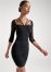 Venus Strappy Neck Bodycon Dress - Black