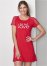 Venus Red Mesh inset nightgown