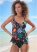 Venus Sharkbite Hem Tankini Top Bikini - Moonlit Florals