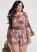 Venus Plus Size Sahara Paisley Cold Shoulder Romper in Blush & Brown