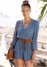 Venus Relaxed Surplice Romper in Blue