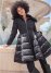 Venus Peplum Puffer Coat in Black