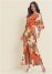 Venus Twist Front Maxi Dress - Orange Multi