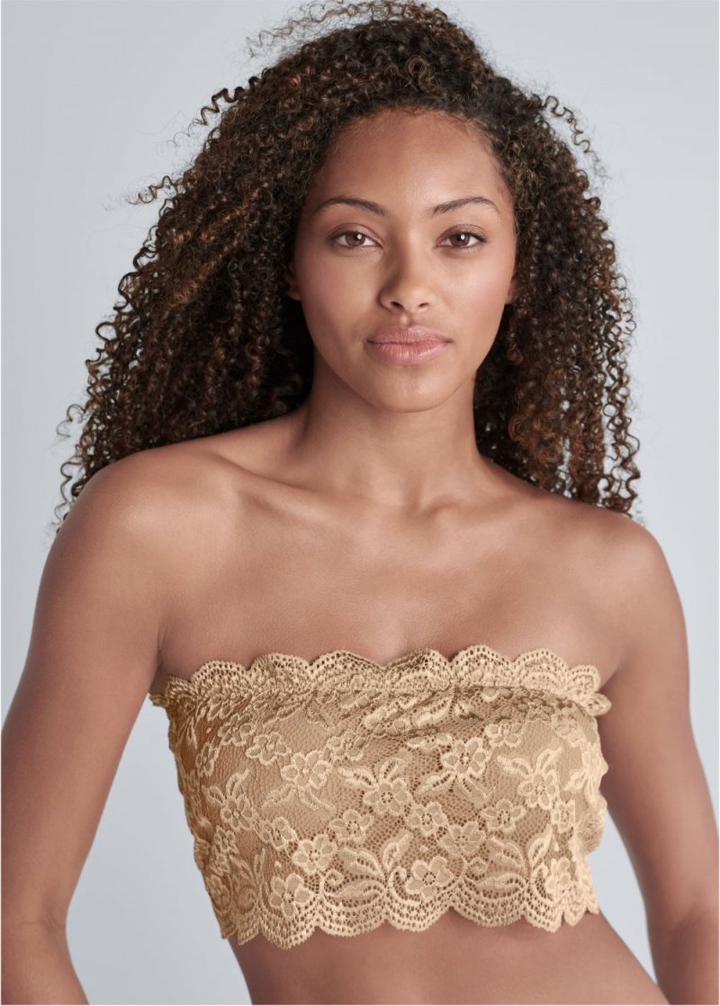 Venus Natural Beauty Lace Bandeau in Tan