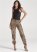 Venus Brown Multi FAUX SUEDE CARGO PANTS