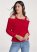 Venus VENUS | Chain Detail Cold-Shoulder Sweater in Red