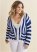 Venus Plus Size Knit Striped Cardigan in Blue Multi