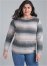 Venus Plus Size Ombre Stripe Sweater in Pink & Black