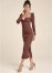 Venus Lace Detail Sweater Dress - Brown