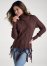 Venus VENUS | Tassel Mock Neck Sweater in Dark Brown