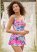 Venus Slimming Skirted One-Piece Swimsuit in Razzle Dazzle