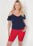 Venus Plus Size Jean Bermuda Shorts - Red