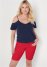 Venus Plus Size Jean Bermuda Shorts - Red