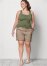 Venus Plus Size Belted Cuffed Shorts - Khaki