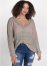 Venus Plus Size Ombre Knit V-Neck Sweater in Pink Multi