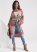 Venus Plus Size Mixed Print Belted Duster in Pink Multi