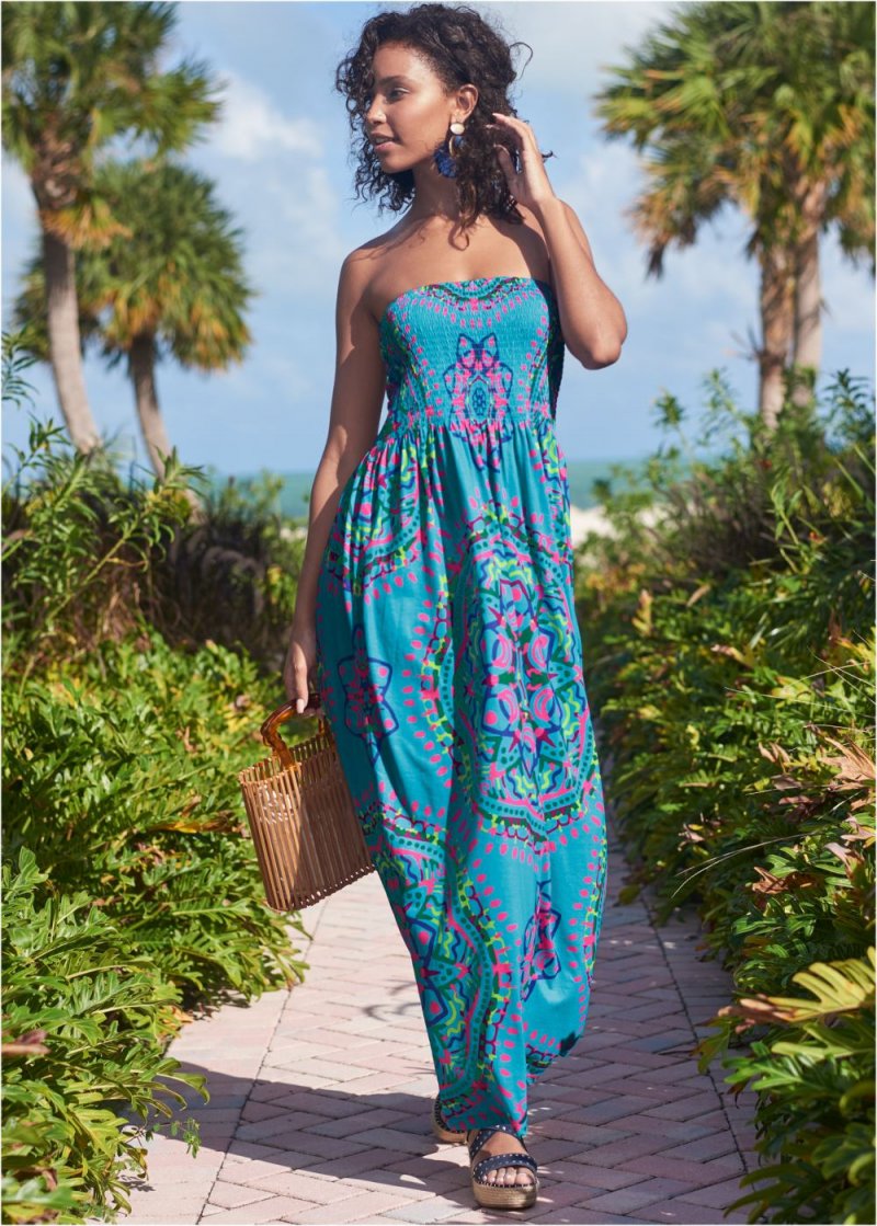 Venus Maxi Dress in Aqua Reef Multi