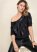 Venus Off-Shoulder Sequin Top in Black