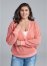 Venus Plus Size Waffle Knit Surplice Lounge Top in Coral