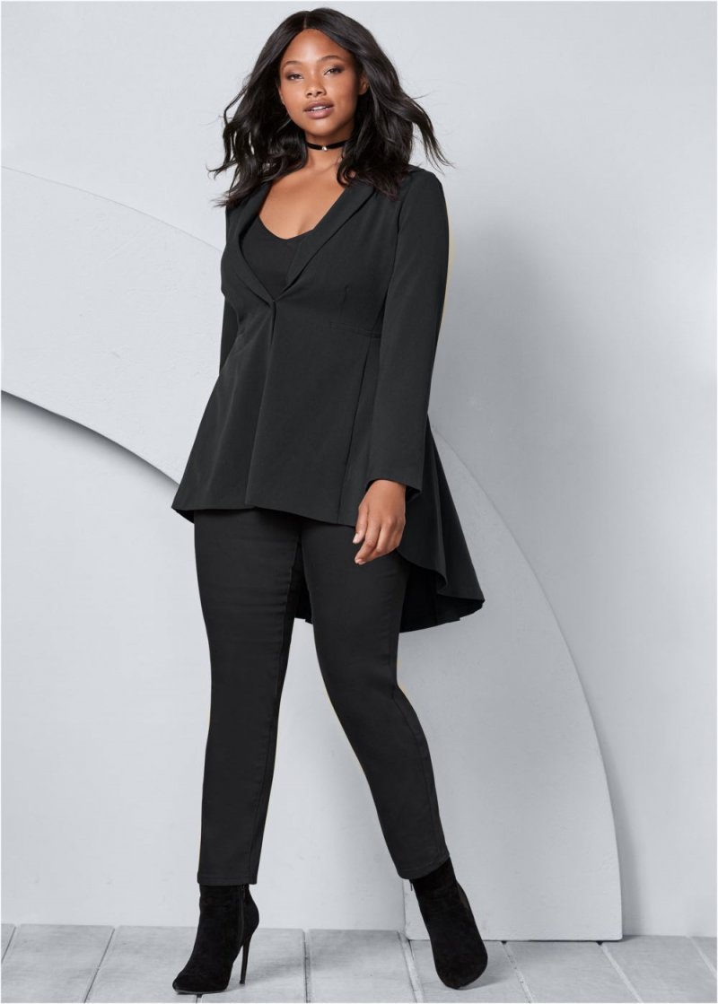 Venus High-Low Blazer in Dark Grey