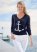 Venus VENUS | Anchor V-Neck Sweater in Navy & White