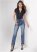 Venus Elastic Waistband Cuffed Jeans in Medium Wash