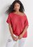 Venus Plus Size Open Knit Sweater in Coral