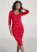 Venus Shape Embrace Midi Dress - Red