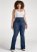 Venus Plus Size Pintuck Semi-Flare Jeans in Dark Wash