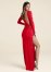 Venus Plunging Back Long Dress - Red