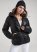 Venus Faux-Leather Puffer With Hood in Black