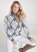 Venus VENUS | Printed Eyelash Turtleneck Sweater in Grey Multi