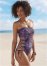 Venus Lace-Up Strappy One-Piece Swimsuit in Royal Medallion
