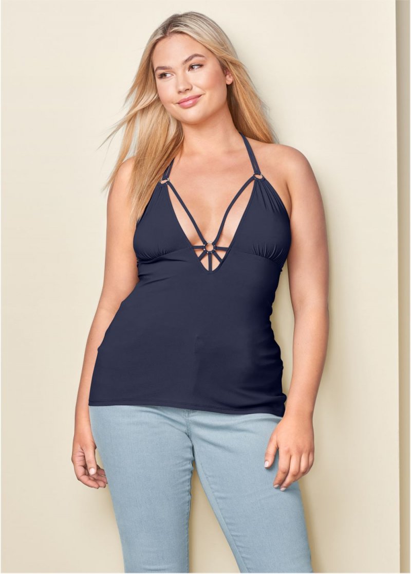 Venus Navy STRAPPY DETAIL TOP