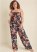 Venus Plus Size Floral Strapless Jumpsuit in Black Multi