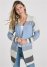 Venus Plus Size Color Block Stripe Cardigan in Blue Multi