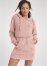 Venus Plus Size Cozy Sherpa Neck-Zip Dress in Peach Blush