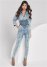 Venus Acid Wash Smocked Jumpsuit in Cool Wash